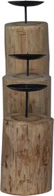 vidaXL Κηροπήγιο 3 pcs Φυσικό Μασίφ ξύλο teak