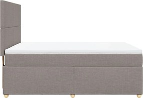 vidaXL Κρεβάτι Boxspring με Στρώμα Taupe 160x200 εκ. Υφασμάτινο