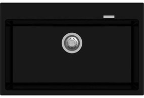 Macart Optimus N-100 Ένθετος η Υποένθετος Γρανιτένιος Νεροχύτης Onyx