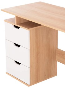 Γραφείο με Συρτάρια COLT Μελαμίνη Sonama - Λευκό 120x53x75Υ εκ. 120x53x75 εκ.
