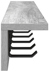vidaXL Τοίχου Κρεμάστρα με ράφι Γκρι sonoma 80 x 10.5 x 10.5 εκ
