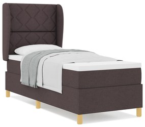vidaXL Κρεβάτι Box Spring με Στρώμα Σκούρο Καφέ 80x200 εκ. Ύφασμα