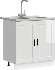 vidaXL Βάση νιπτήρα με αποθήκευση Porto 2 pcs Λευκό Επεξεργασμένο ξύλο
