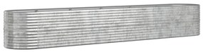 vidaXL Ζαρντινιέρα Ασημί 440x80x68 εκ. Ατσάλι με Ηλεκτρ. Βαφή Πούδρας