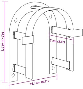 vidaXL Βάση Χαλιναριού Τοίχου Μαύρη Σιδερένια