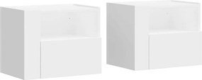 vidaXL Κομοδίνα Επιτοίχια 2 τεμ. Λευκά 45x30x35 εκ.