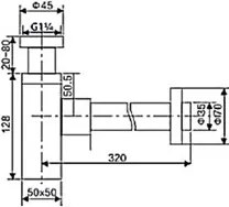 Demm L003N Black Matt - Σιφώνι Νιπτήρα Μαύρο Τετράγωνο