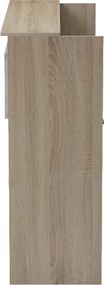 Γραφείο reception Optima pakoworld με led sonoma-λευκή όψη μαρμάρου 110x40x110εκ