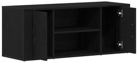 vidaXL Κονσόλα Τηλεόρασης Μαύρο Δρυς 100x35x40 εκ Επεξεργασμένο Ξύλο