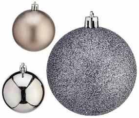 Σετ Χριστουγεννιάτικες Μπάλες Krist+ Ασημί Πλαστική ύλη Ø 7 cm (12 Μονάδες)