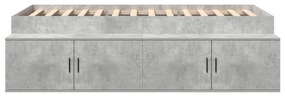 vidaXL Κρεβάτι Αποθήκης Γκρι Σκυρόδεμα 75x190 εκ.