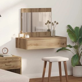 vidaXL Επιτοίχιο Τραπέζι Μακιγιάζ Οξιά 83x40x70 εκ
