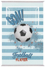 Παιδικό χαλί C7678.21 Σειρά KIDDER GOAL Μπλέ με Κρόσια 80x150 εκ. 80x150x1 εκ.