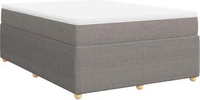 vidaXL Κρεβάτι Boxspring με Στρώμα Taupe 140x190 εκ. Υφασμάτινο