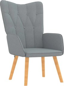 vidaXL Πολυθρόνα Relax Ανοιχτό Γκρι Υφασμάτινη με Σκαμπό