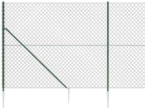 vidaXL Συρματόπλεγμα Περίφραξης Πράσινο 1,6 x 10 μ. με Καρφωτές Βάσεις