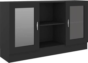vidaXL Βιτρίνα Μαύρη 120 x 30,5 x 70 εκ. από Επεξ. Ξύλο