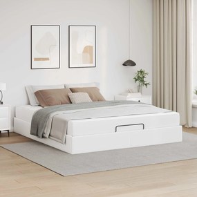 vidaXL Σκελετός κρεβατιού με στρώμα Άλλο 2 pcs Λευκό PVC
