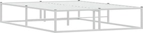 vidaXL Πλαίσιο κρεβατιού χωρίς στρώμα Λευκό 140x200 cm Μεταλλικό