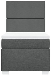 vidaXL Κρεβάτι Boxspring με Στρώμα Σκούρο Γκρι 90x190 εκ. Υφασμάτινο