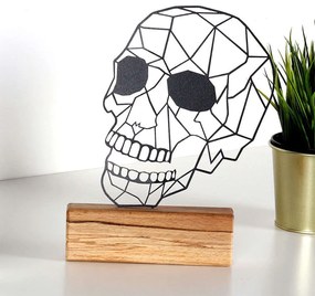 Διακοσμητικό Επιτραπέζιο Skull 533BSG1155 17x3,5x29cm Natural-Black Aberto Design Μέταλλο,Ξύλο
