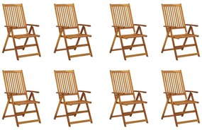 Καρέκλες Κήπου Πτυσσόμενες 8 Τεμαχίων από Μασίφ Ξύλο Ακακίας