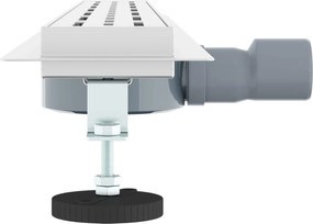 vidaXL Αποχέτευση Ντους με Γυάλινη Κάλυψη και 360° Σιφώνι Ασημί 80 cm