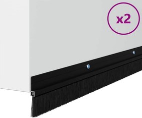 vidaXL Σφραγίδες πόρτας με βούρτσες που προσαρτώνται 2 pcs Μαύρο