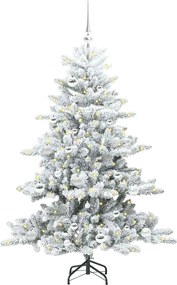 vidaXL Τεχνητό Χριστουγεννιάτικο Δέντρο με Άξονα με βάση Λευκό 150 cm