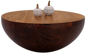 ΔΙΑΚΟΣΜΗΤΙΚΟ ΤΡΑΠΕΖΙ ΣΑΛΟΝΙΟΥ BOWL Φ90X40Yεκ. RUSTY ΜΕ ΞΥΛΟ ΑΚΑΚΙΑΣ HM8717.02 (1 Τεμμάχια)