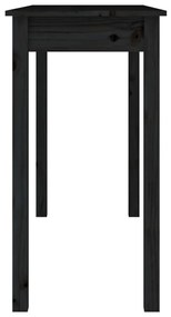vidaXL Τραπέζι Κονσόλα Μαύρο 110 x 40 x 75 εκ. από Μασίφ Ξύλο Πεύκου