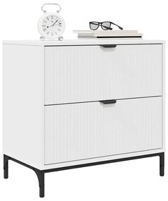 vidaXL Κομοδίνο με συρτάρι Λευκό 63.5 x 36 x 61 εκ Επεξεργασμένο ξύλο