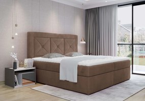 Επενδυμένο κρεβάτι Irma-140 x 200-Kafe Anoixto