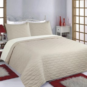 Κουβερλί King Size (Σετ 240x260) 2 Όψεων Silk Fashion Ruby Beige-Ivory