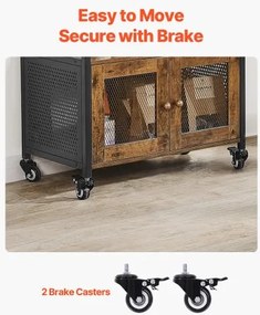 VEVOR Coffee Bar Cabinet 4-Tier Movable Coffee Bar Table with Wheels &amp; Mesh Door