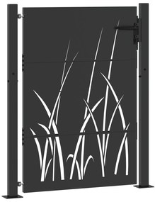 vidaXL Πύλη Κήπου Μαύρο 105 x 125 cm Ατσάλι με Επικάλυψη Πούδρας