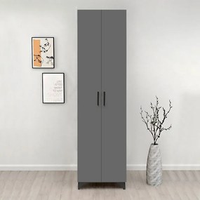 Ντουλάπα - Παπουτσοθήκη Lilly Megapap χρώμα ανθρακί 49x32x178εκ.