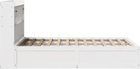 vidaXL Σκελετός Κρεβ. Χωρίς Στρώμα Λευκό 135x190 εκ Μασίφ Πεύκο