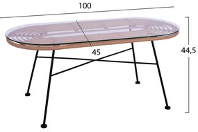 ΣΕΤ ΣΑΛΟΝΙ 4ΤΜΧ ALLEGRA HM5460 ΜΕΤΑΛΛΟ &amp; WICKER ΣΕ ΜΠΕΖ ΧΡΩΜΑ - HM5460