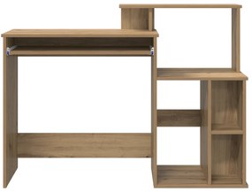 vidaXL Γραφείο με Αποθήκευση Δρυς 120.5x44x88.5 εκ. Επεξεργασμένο Ξύλο