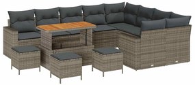 vidaXL Σετ Καναπέ Κήπου 13 pcs Γκρι συνθετικό ρατάν