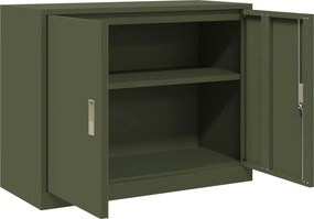 vidaXL Ντουλάπι αποθήκευσης Ελιά Πράσινη 90 x 40 x 70 cm Ατσάλι