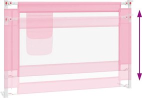 vidaXL Μπάρα Κρεβατιού Προστατευτική Ροζ 100 x 25 εκ. Υφασμάτινη