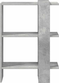 vidaXL Ράφι Βιβλίων Σκυρόδεμα Γκρι 52 x 25 x 71,5 εκ