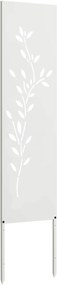 vidaXL Οθόνη Ιδιωτικότητας Κήπου Floral Λευκό 32 χ 140 εκ
