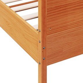vidaXL Σκελετός Κρεβατιού Χωρίς Στρώμα Καφέ 140x200 Μασίφ Ξύλο Πεύκου