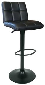 Σκαμπώ BAR LINO Pu Μαύρο/Βαφή Μαύρη Μαύρη 44x50x62/92-83/113cm (Σετ 2 ΤΕΜ)