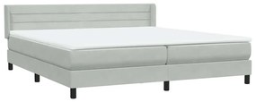 vidaXL Box Spring κρεβάτι με στρώμα ανοιχτό γκρι 200x210 cm Βελούδινο