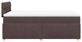 vidaXL Κρεβάτι Boxspring με Στρώμα Σκούρο Καφέ 120x200 εκ. Υφασμάτινο