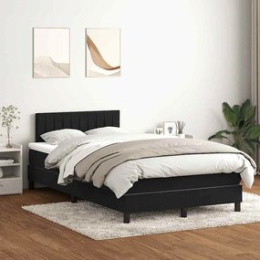 BOX SPRING ΚΡΕΒΑΤΙ ΜΕ ΣΤΡΩΜΑ ΜΑΥΡΟ 120X220 CM ΒΕΛΟΥΔΙΝΟ 3317117